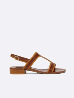 Carel Sandalen En Muilezels>Bi-Bruine Leren Sandalen