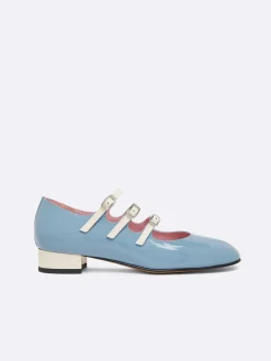 Carel Ballerina'S>Blauw En Ivoor Gerecycled Lakleer Mary Janes Ballerina'S