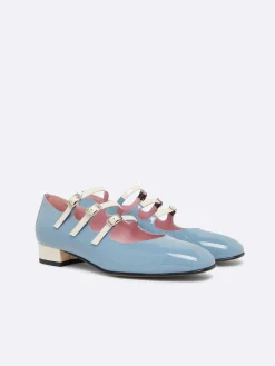 Carel Ballerina'S>Blauw En Ivoor Gerecycled Lakleer Mary Janes Ballerina'S