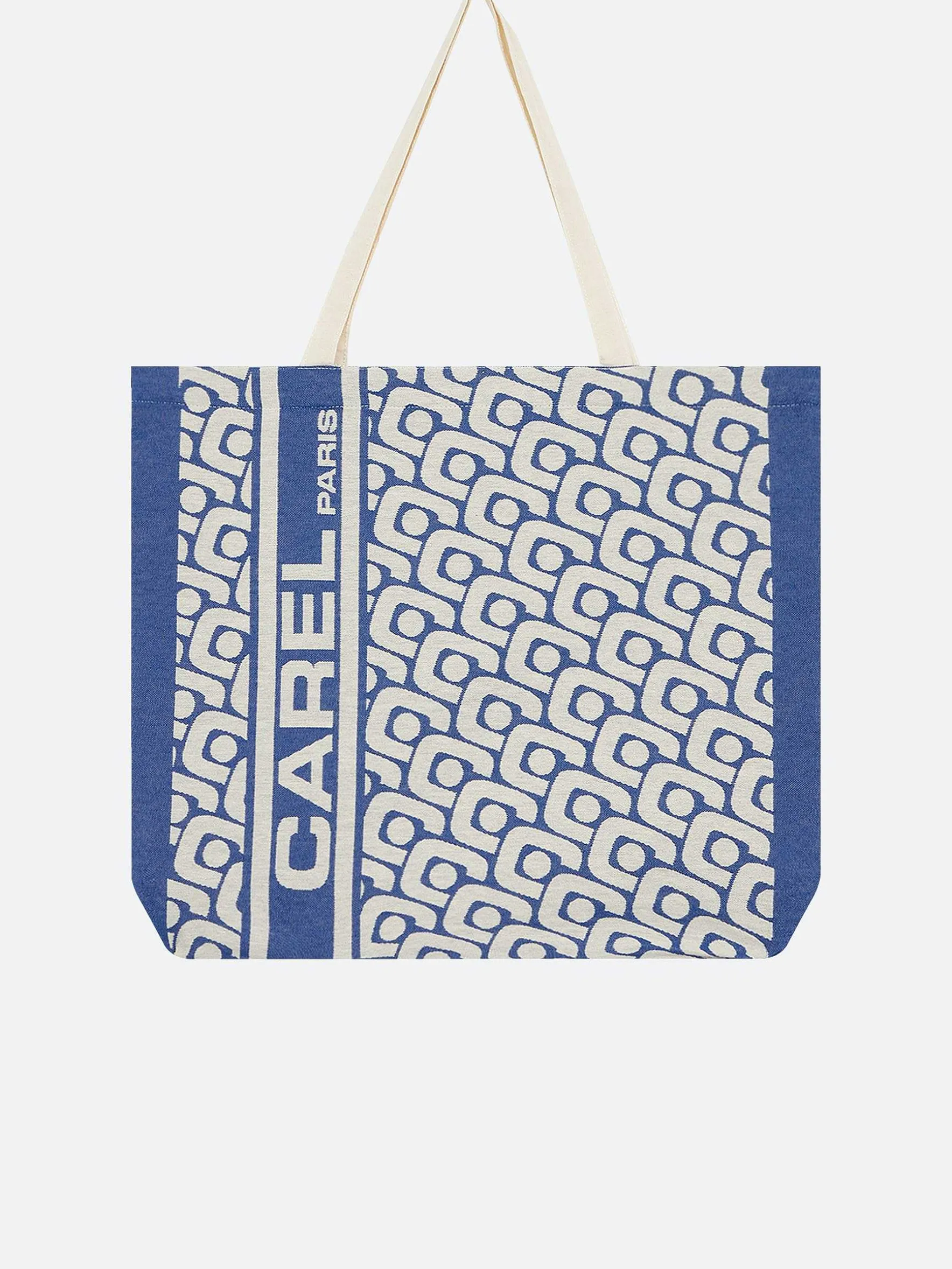 Carel Accessoires>Blauwe Draagtas Met Monogram En Jacquardweefsel