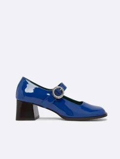 Carel Pompen>Blauwe Lakleren Mary Janes Pumps