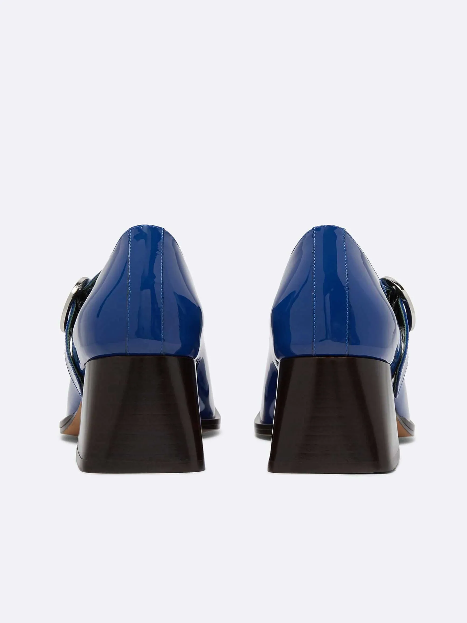 Carel Pompen>Blauwe Lakleren Mary Janes Pumps