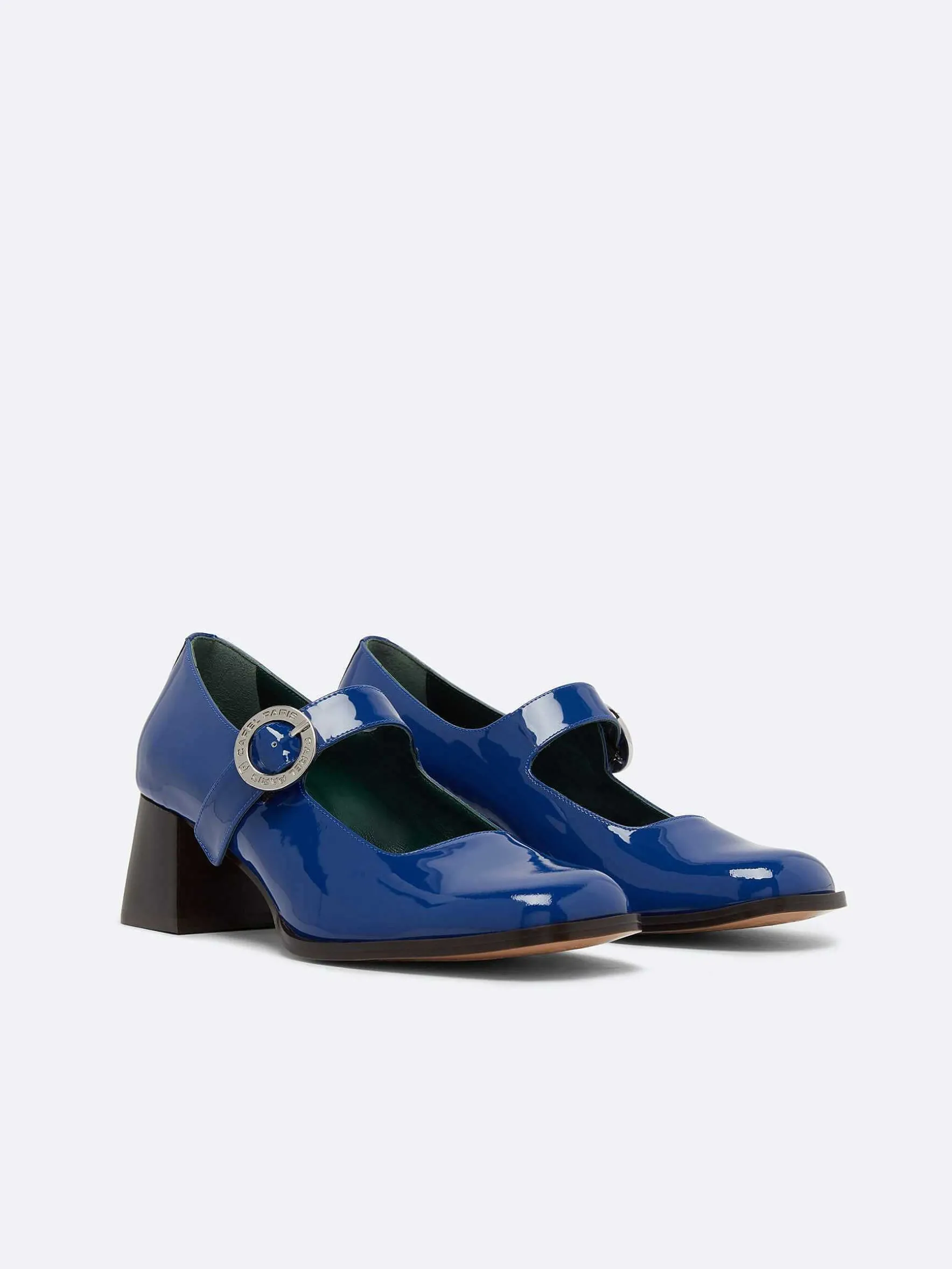 Carel Pompen>Blauwe Lakleren Mary Janes Pumps