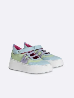 Carel Sneakers>Blauwe, Paarse En Lila Eco Patent-Sneakers