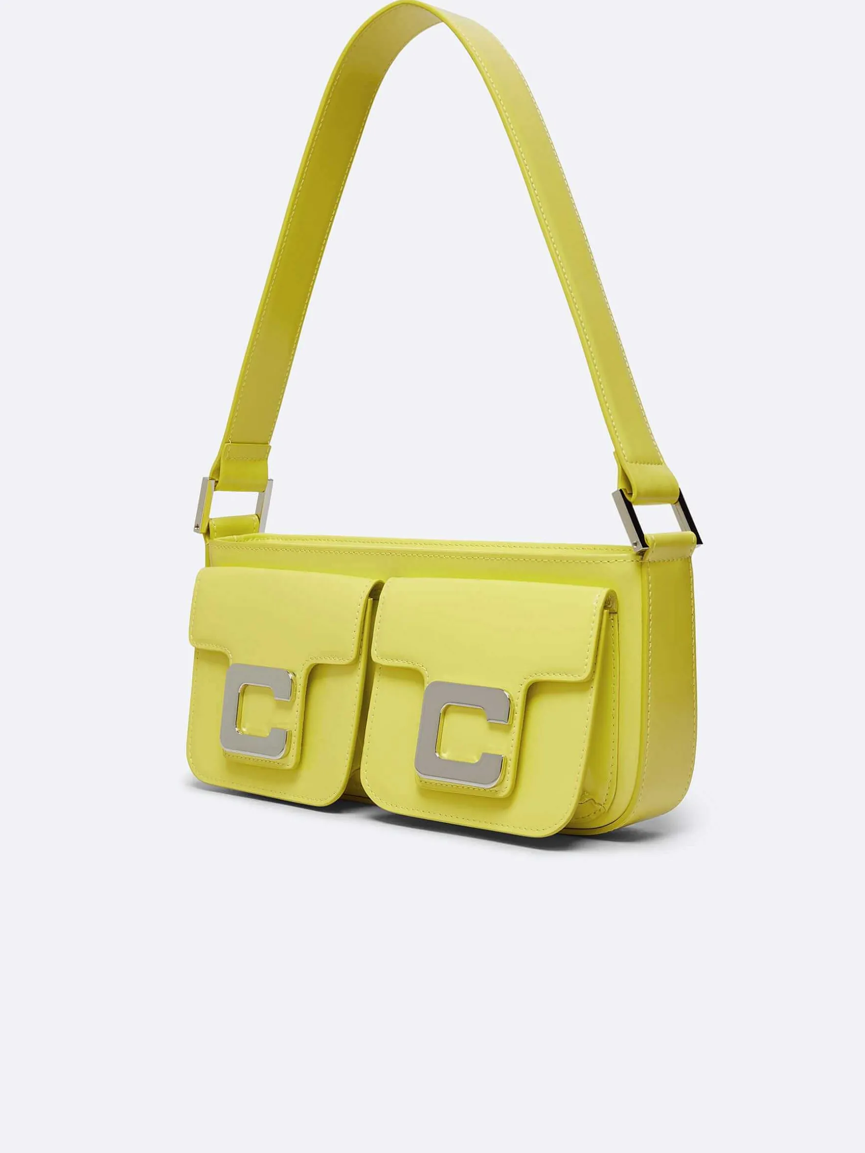 Carel Tassen>Citroengroene Glanzende Lederen Tas