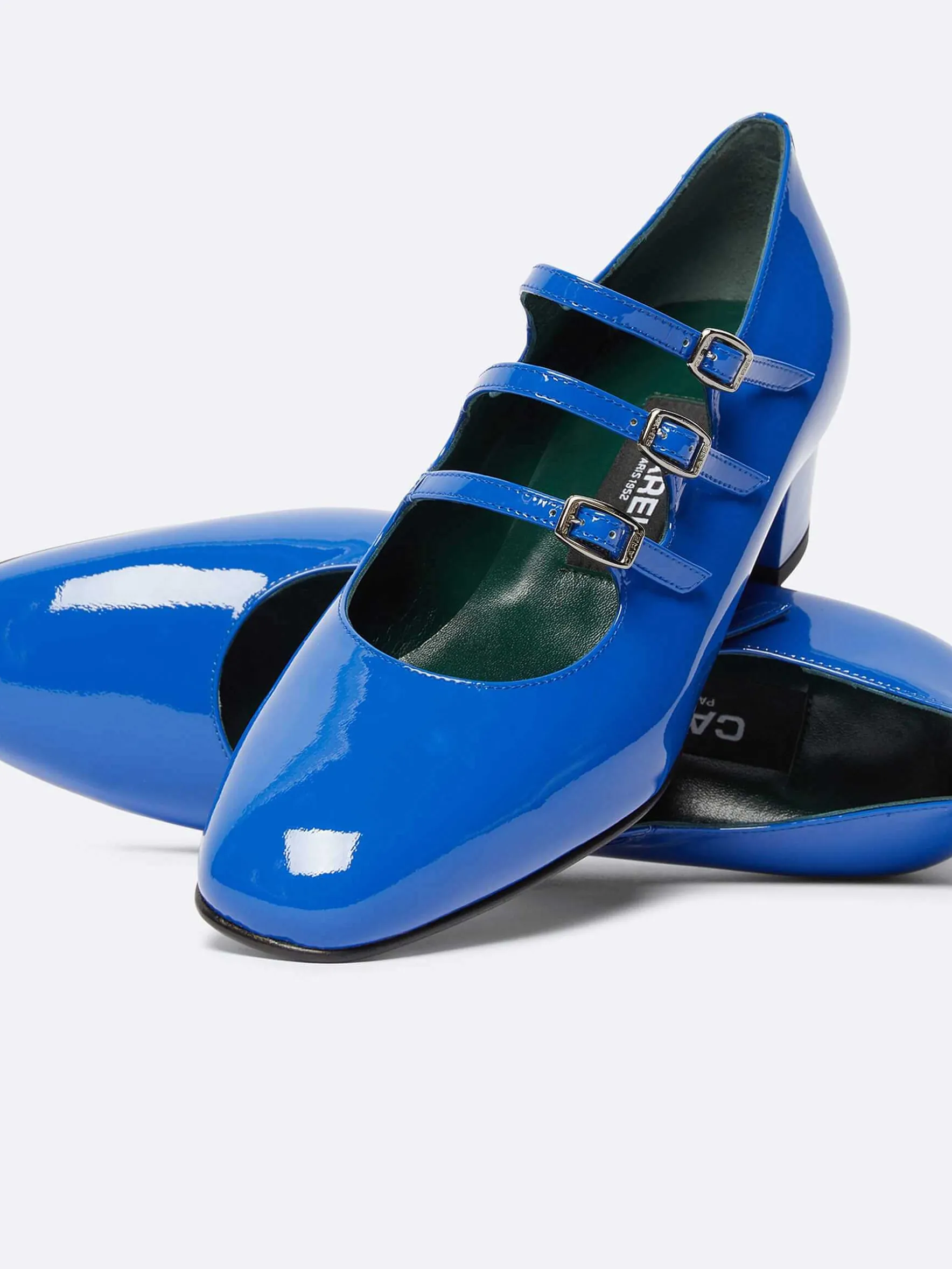 Carel Maria Janes>Elektrisch Blauw Lakleer Mary Janes Pumps