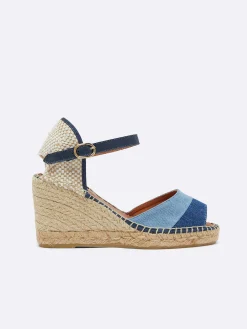 Carel Sandalen En Muilezels>Espadrilles Met Sleehak Van Bi-Denimstof