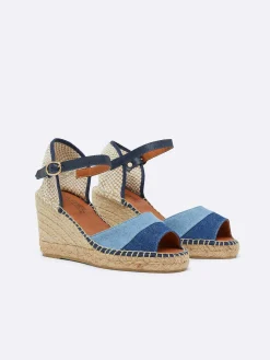 Carel Sandalen En Muilezels>Espadrilles Met Sleehak Van Bi-Denimstof