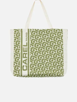 Carel Accessoires>Kaki Draagtas Met Monogram En Jacquardweefsel