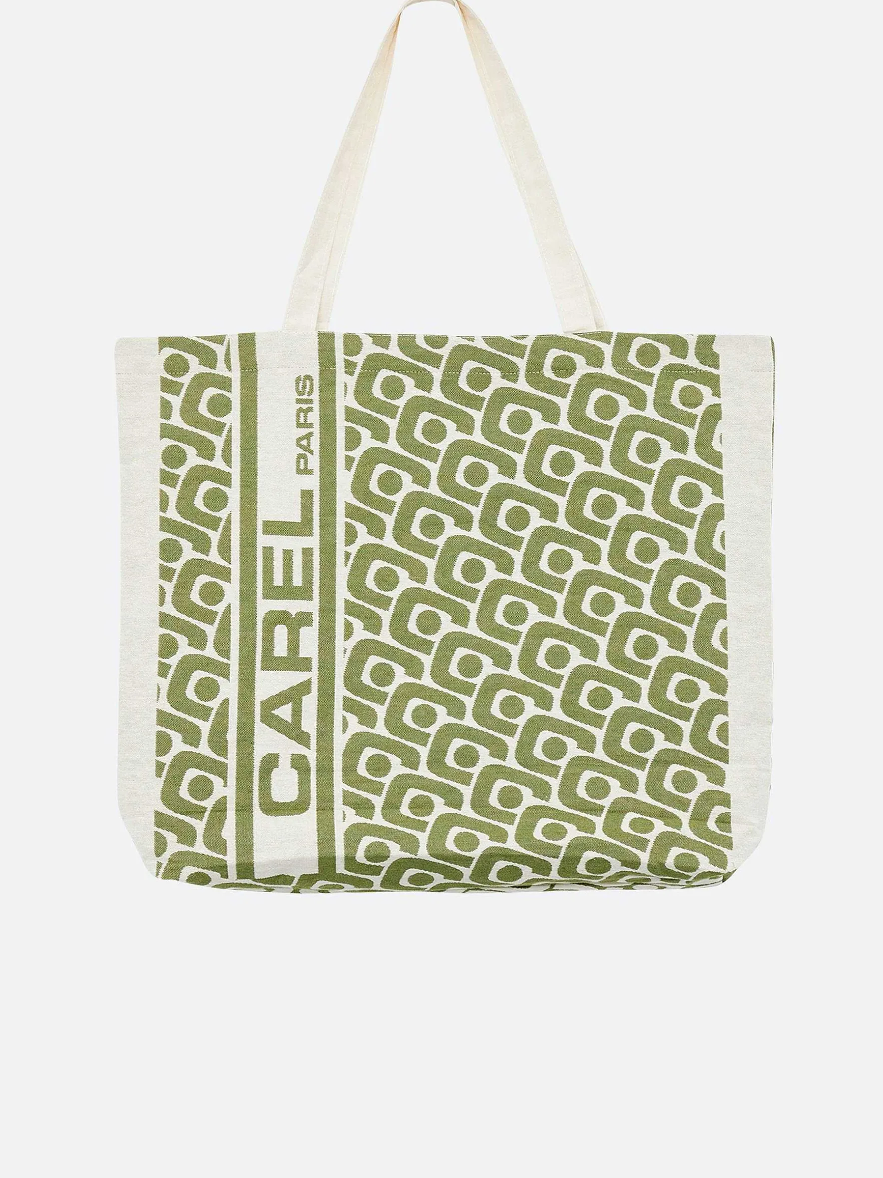 Carel Accessoires>Kaki Draagtas Met Monogram En Jacquardweefsel