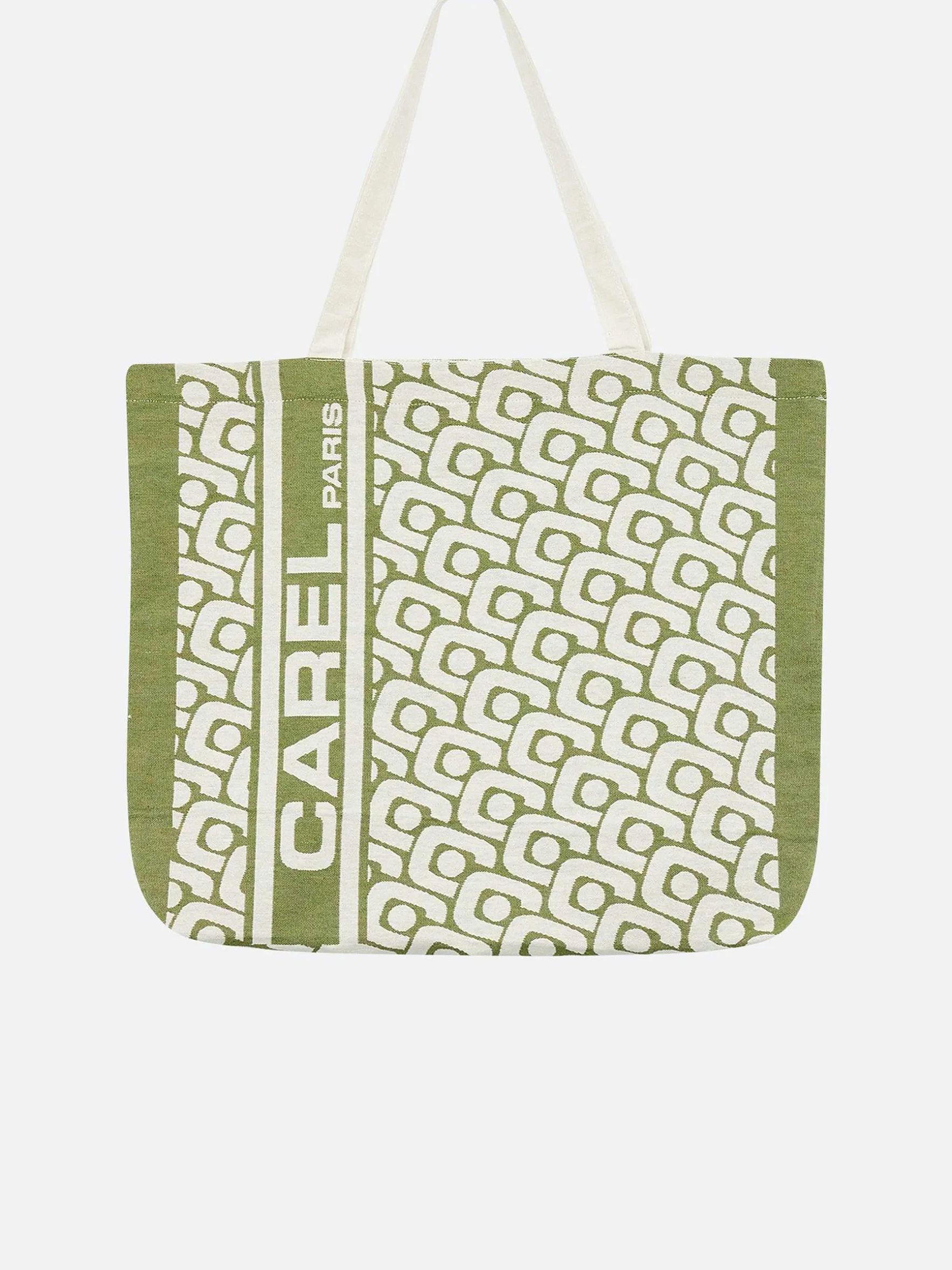 Carel Accessoires>Kaki Draagtas Met Monogram En Jacquardweefsel