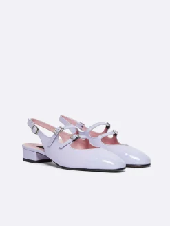 Carel Slingbacks>Lila Leer En Lila Lakleer Slingback Mary Janes