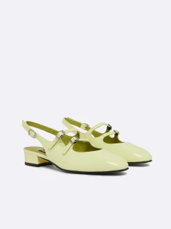 Carel Slingbacks>Limoen Lakleren Slingback Mary Janes