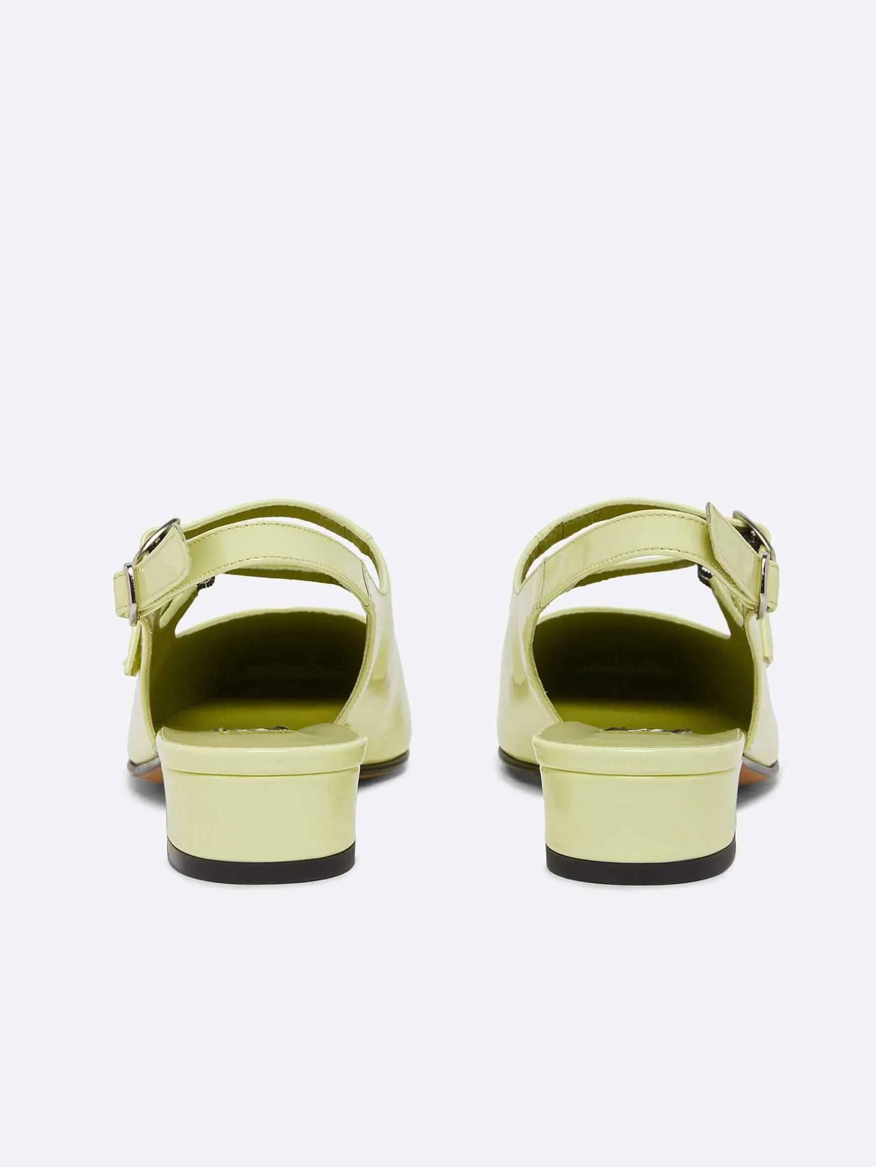 Carel Slingbacks>Limoen Lakleren Slingback Mary Janes