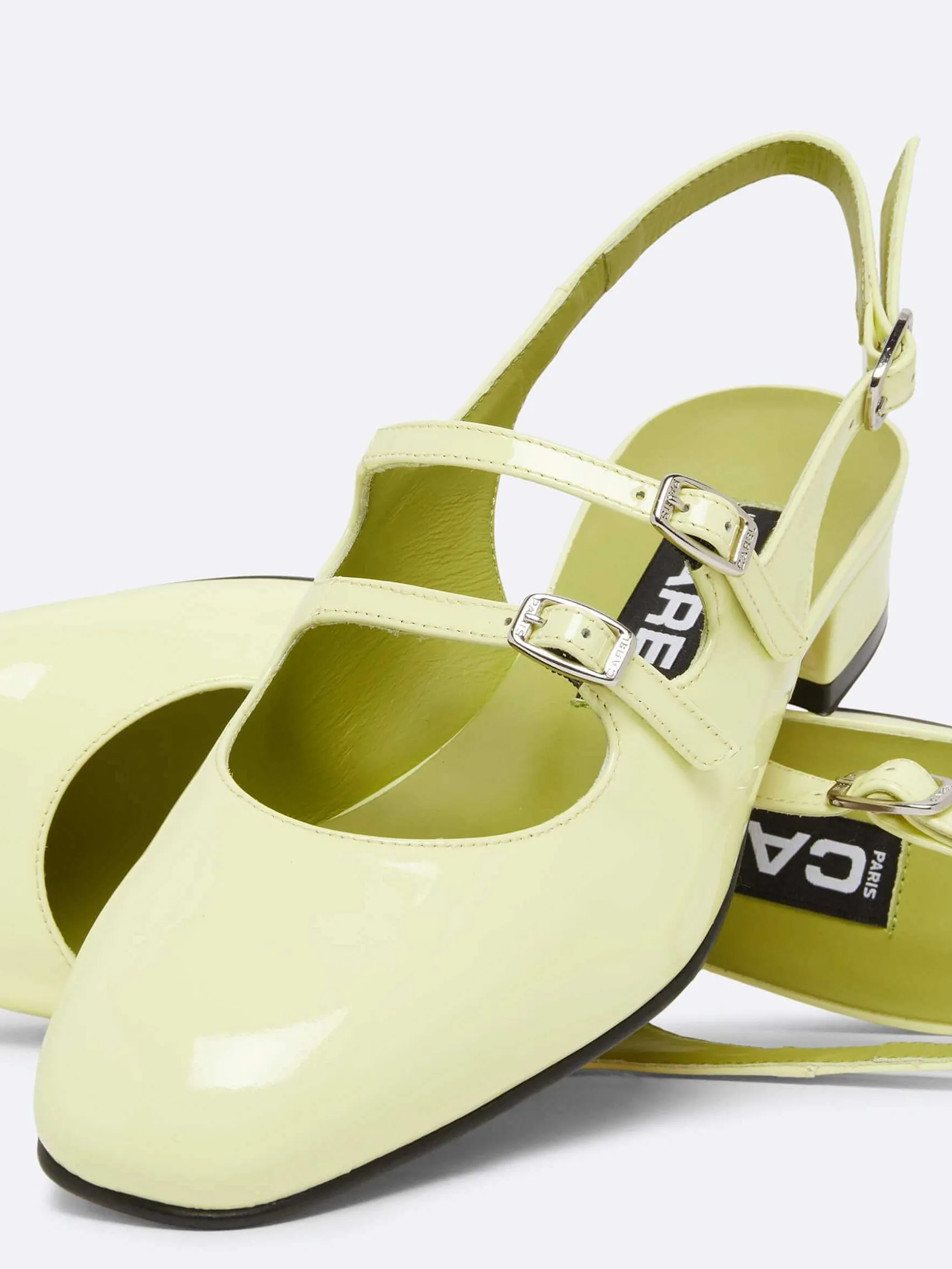 Carel Slingbacks>Limoen Lakleren Slingback Mary Janes