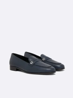 Carel Loafers>Marineblauwe Lederen Loafers