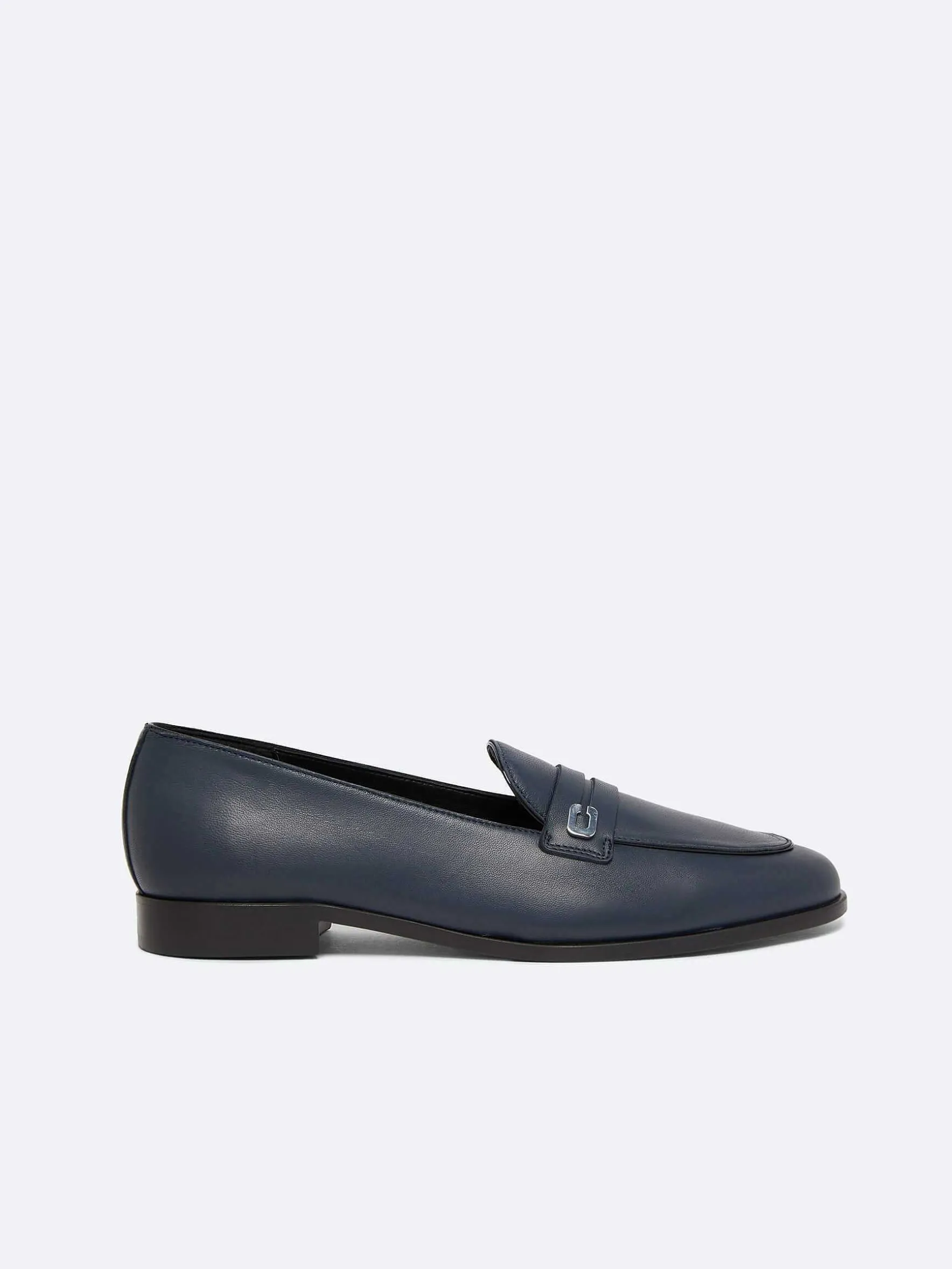 Carel Loafers>Marineblauwe Lederen Loafers