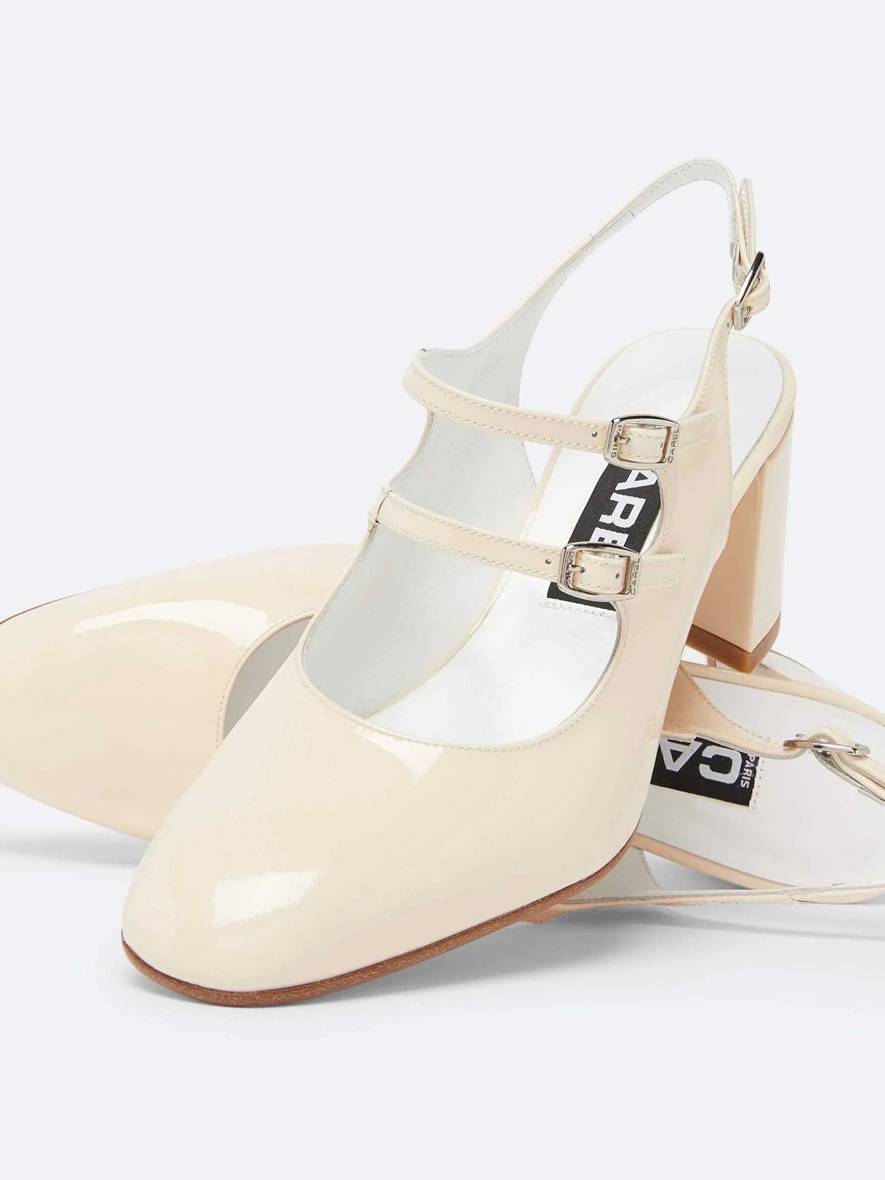 Carel Slingbacks>Naakt Lakleer Slingback Mary Janes