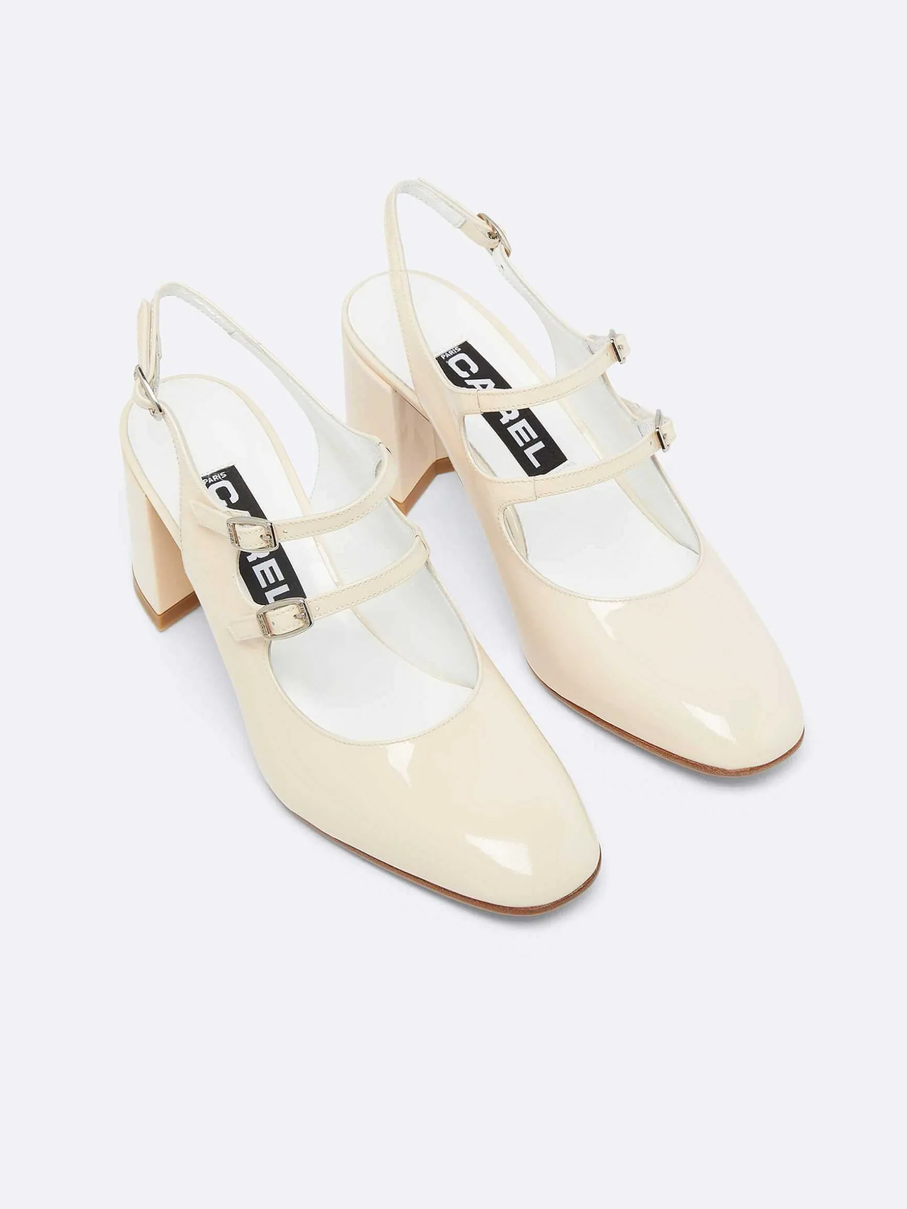 Carel Slingbacks>Naakt Lakleer Slingback Mary Janes