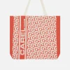 Carel Accessoires>Oranje Draagtas Met Monogram En Jacquardweefsel