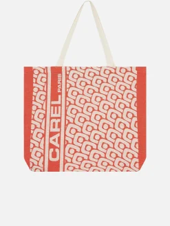 Carel Accessoires>Oranje Draagtas Met Monogram En Jacquardweefsel