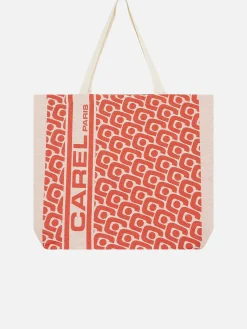 Carel Accessoires>Oranje Draagtas Met Monogram En Jacquardweefsel