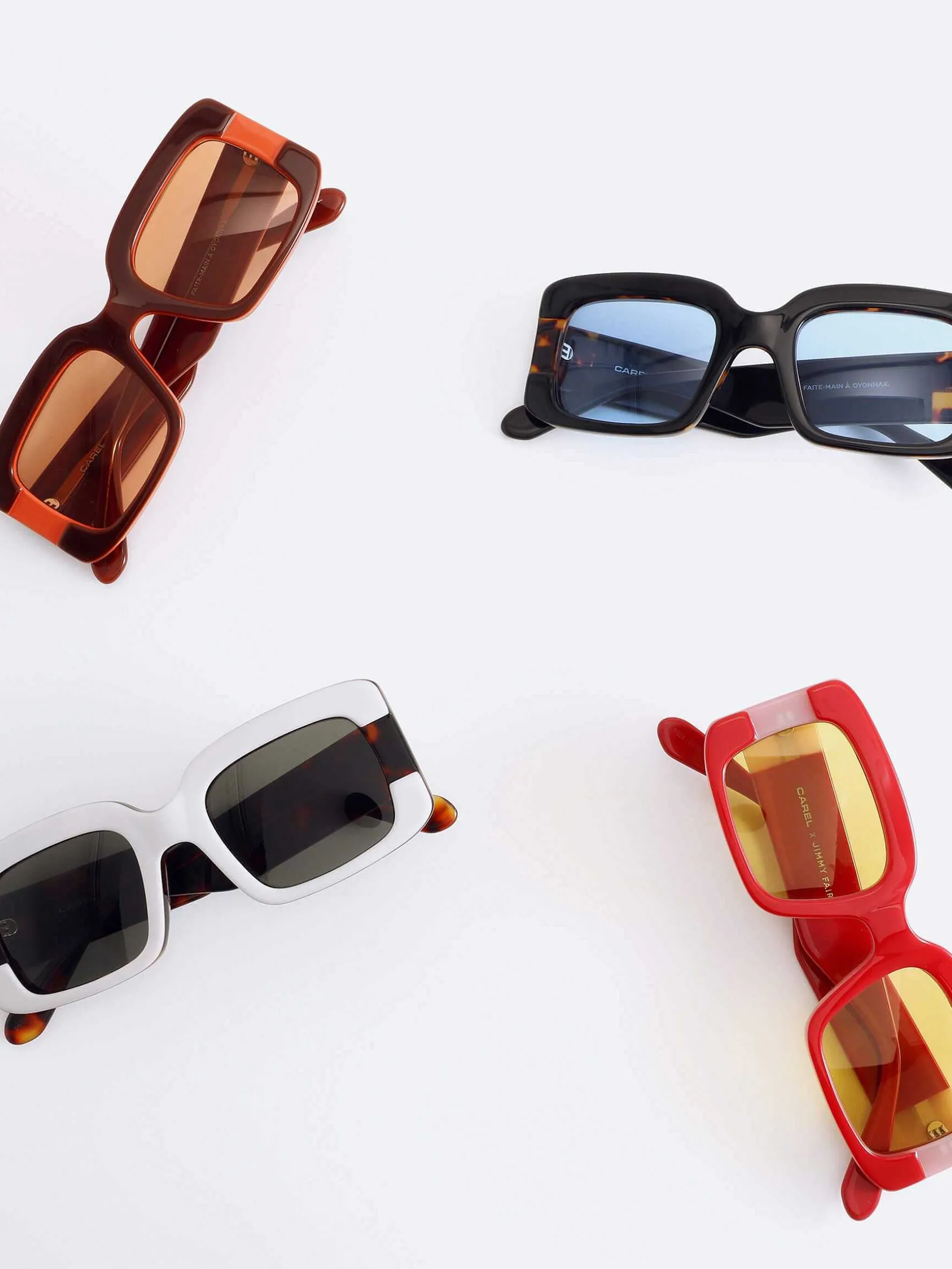 Carel Accessoires>Rode Acetaat Zonnebril