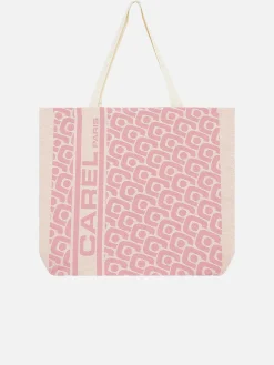 Carel Accessoires>Roze Draagtas Met Monogram En Jacquardweefsel