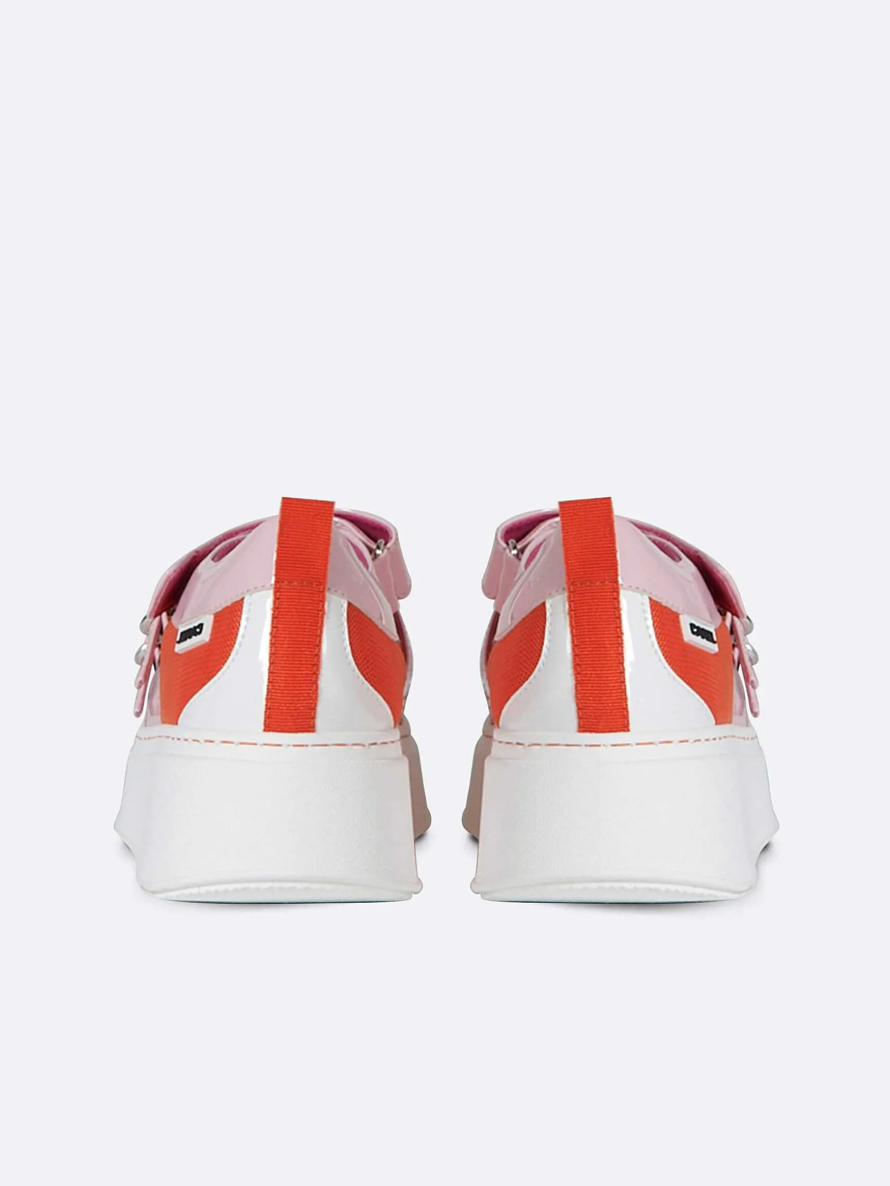 Carel Sneakers>Roze, Oranje En Ivoorkleurige Eco Patent-Sneakers