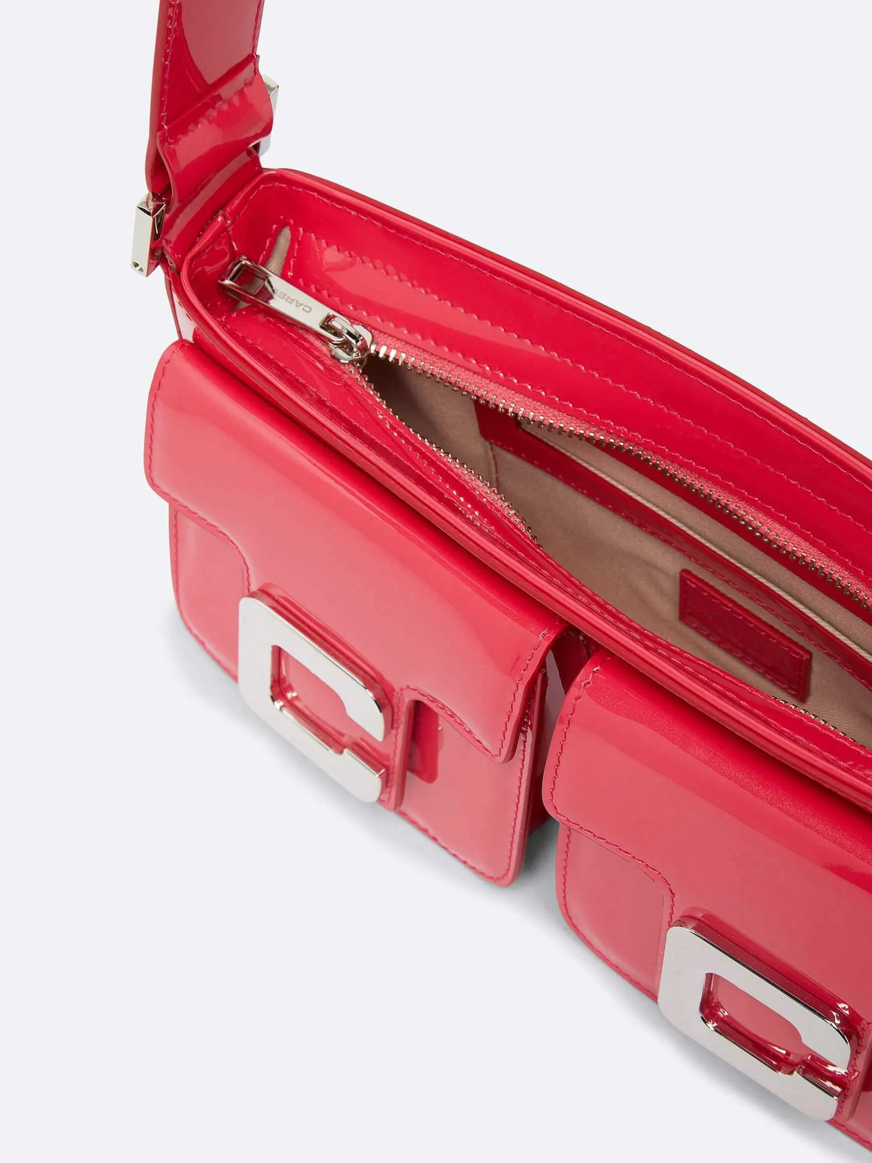 Carel Tassen>Roze Upcycled Lakleren Tas