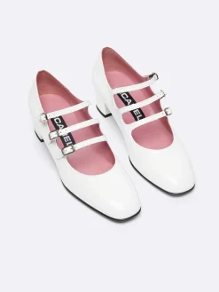 Carel Maria Janes>Witte Lakleren Mary Janes Pumps