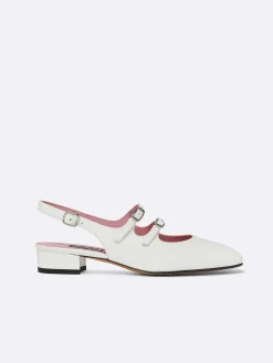 Carel Maria Janes>Witte Lakleren Slingback Mary Janes