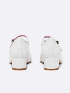 Carel Maria Janes>Witte Naplack Leren Mary Janes Pumps