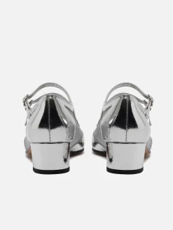 Carel Maria Janes>Zilver Lakleer En Mesh Mary Janes Pumps