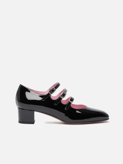 Carel Maria Janes>Zwart Lakleer Mary Janes Pumps