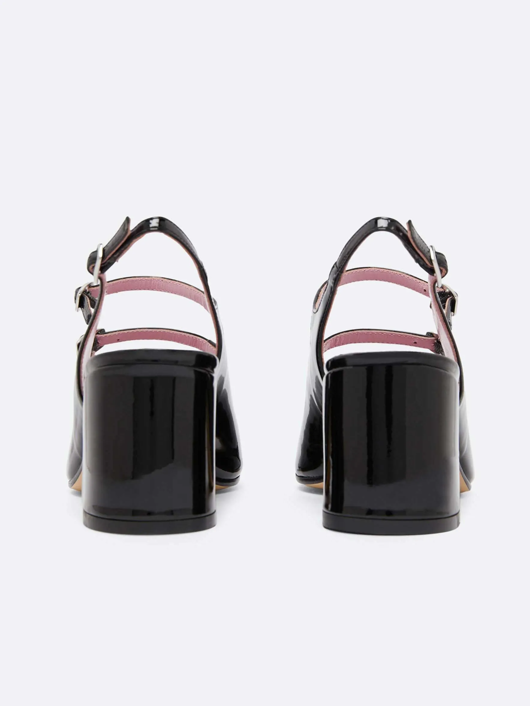 Carel Maria Janes>Zwart Lakleer Slingback Mary Janes