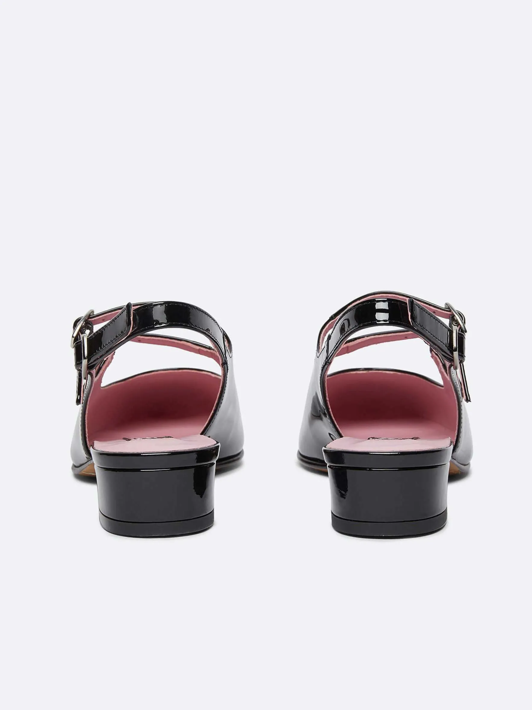Carel Maria Janes>Zwart Lakleer Slingback Mary Janes