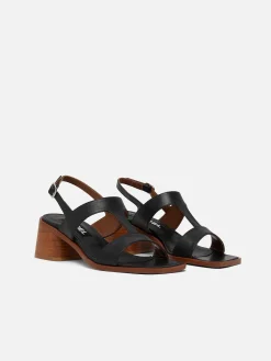 Carel Sandalen En Muilezels>Zwart Leren Sandalen