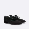 Carel Maria Janes>Zwart Suede Mary Janes Balletflats