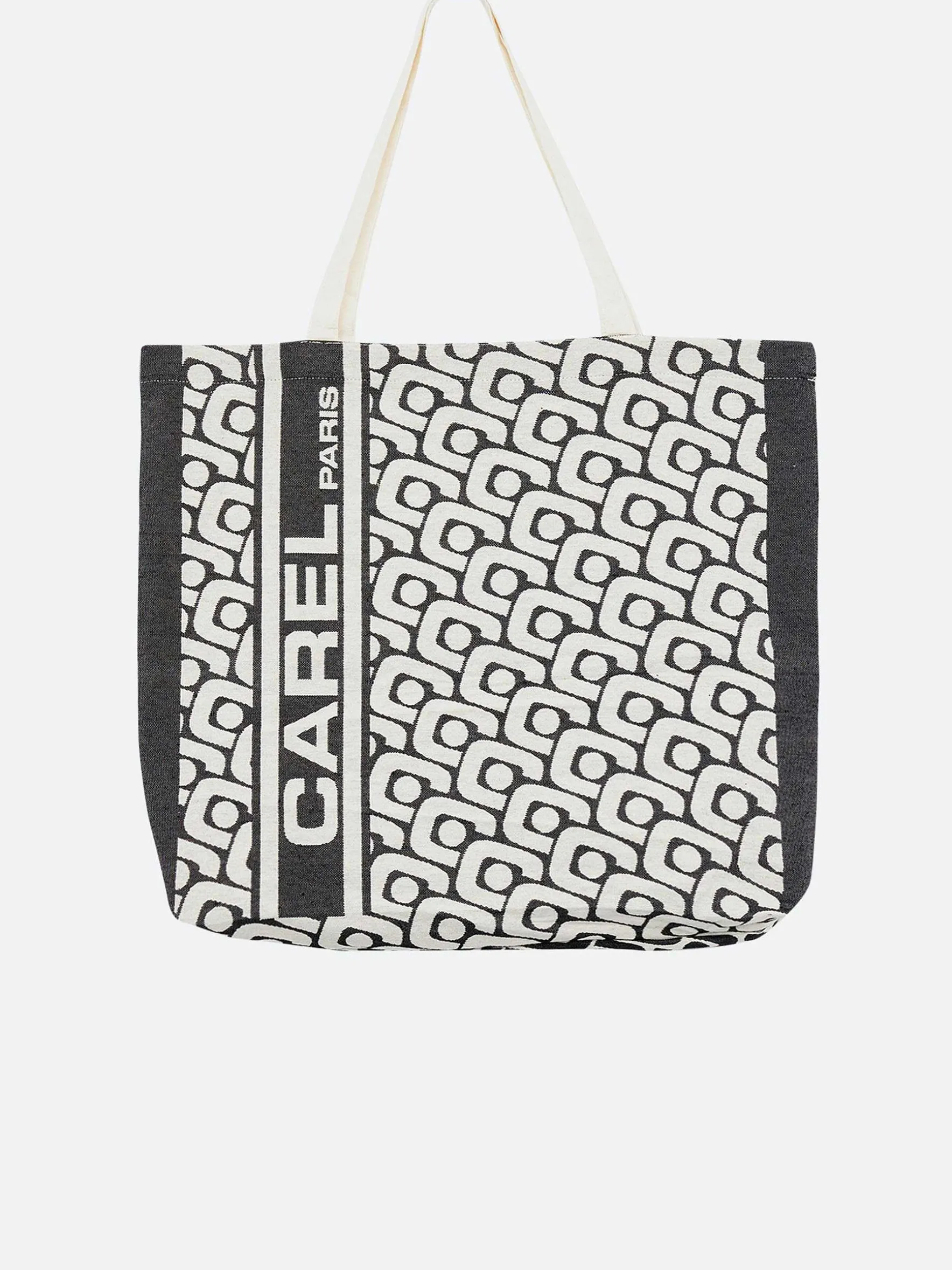 Carel Accessoires>Zwarte Draagtas Met Monogram En Jacquardweefsel