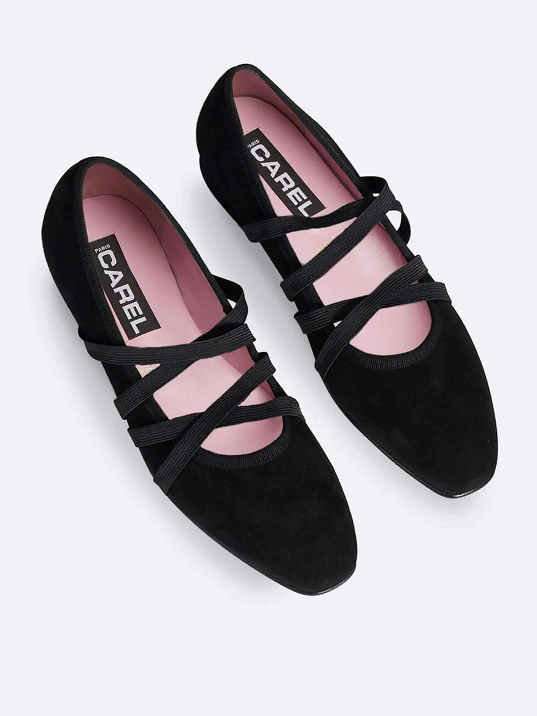 Carel Ballerina'S>Zwarte Suede Ballerina'S
