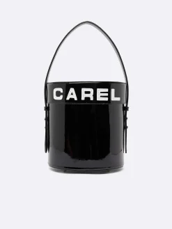 Carel Tassen>Zwart-Wit Lakleren Emmertas