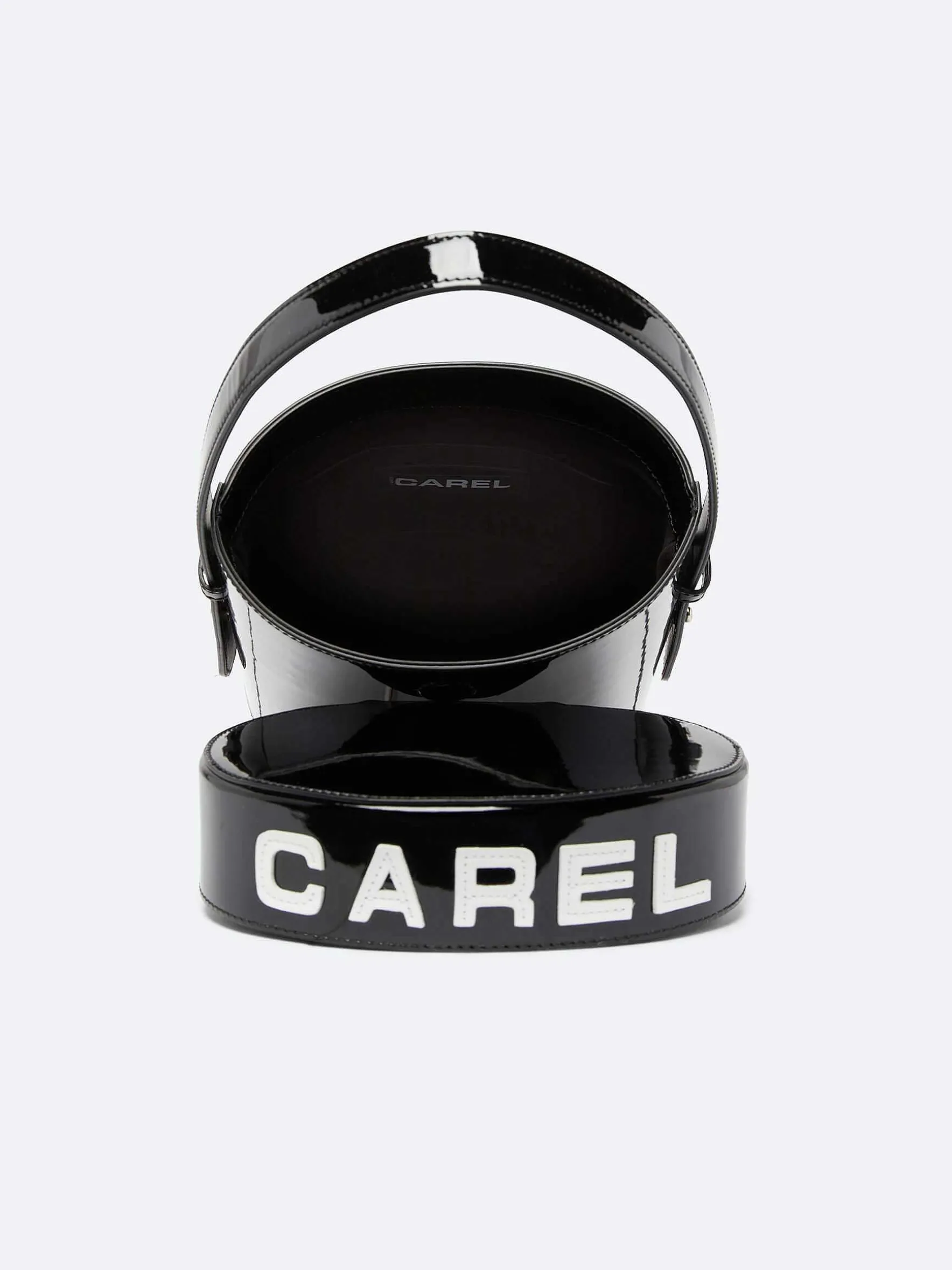 Carel Tassen>Zwart-Wit Lakleren Emmertas