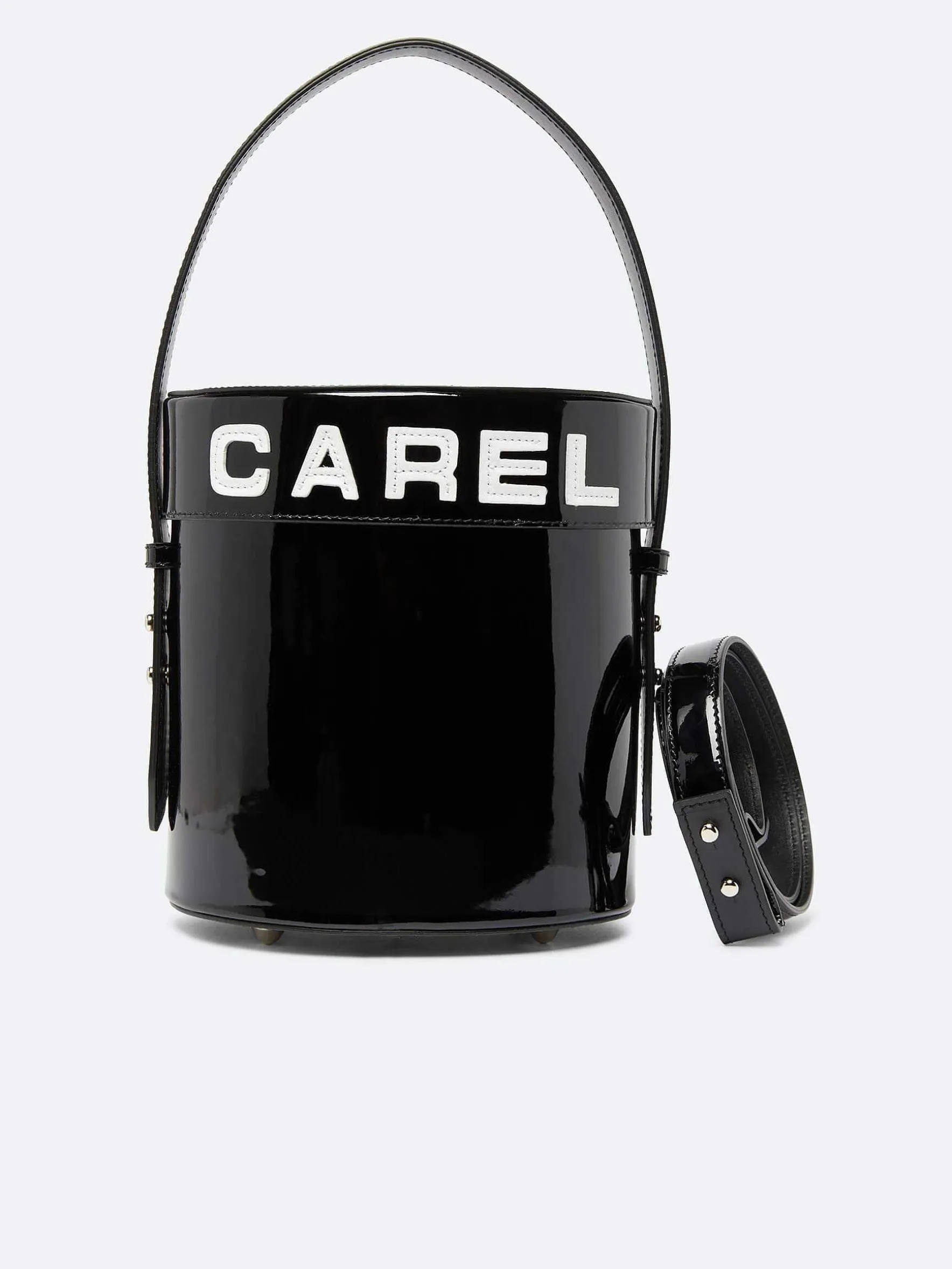 Carel Tassen>Zwart-Wit Lakleren Emmertas